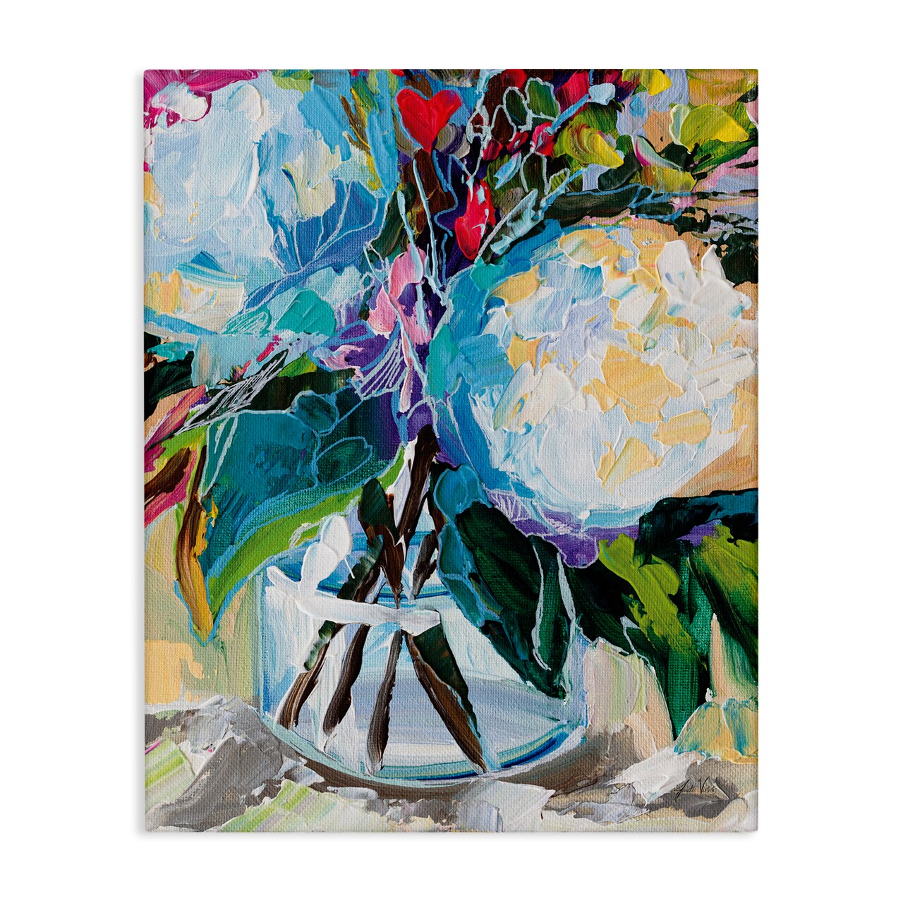 Stupell Industries Modern Lined Bouquet Canvas Wall Art Design by Jeanette Vertentes
